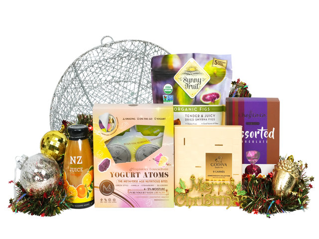 Christmas Gift Hamper - Christmas Ball-Shaped Gourmet Gift Basket FH308 - XH1021A5 Photo