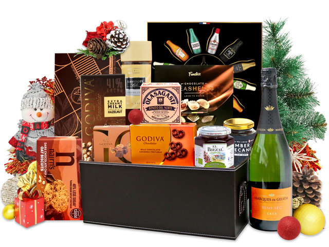 Christmas Gift Hamper - Christmas Permium Wine And Chocolate Gift Hamper  1 - L76600459b Photo