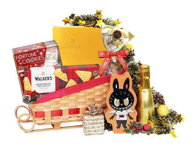 Christmas Gift Hamper - Godiva x Labubu Christmas Elf Sleigh Gift Hamper FH306 - XNB1028B6 Photo