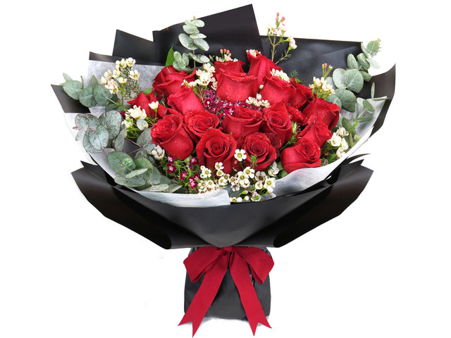 Florist Flower Bouquet - 18 Red Roses Florist Gift PL03  - B2S0423A1 Photo