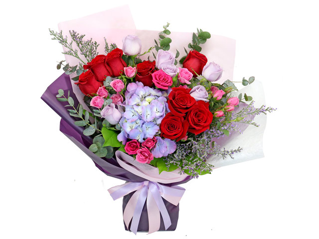 Florist Flower Bouquet - Classic Roses Hydrangea Bouquets Z2 - BT0717A2 Photo