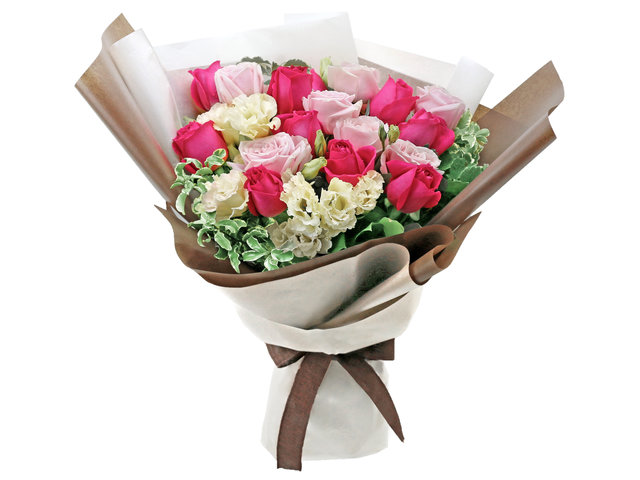 Florist Flower Bouquet - France Style 18 Rose Bouquet Florist  RD38 - L76604624 Photo