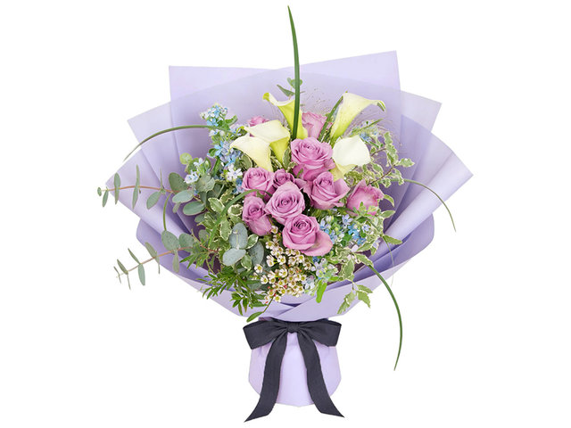 Florist Flower Bouquet - Valentine's Day Calla Lily & Rose Bouquet AR13 - BV2S0126A1 Photo