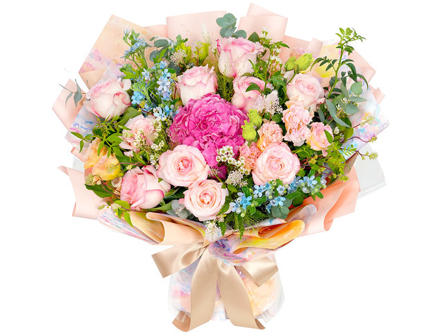 Florist Flower Bouquet - Valentine's Day Hydrangea & Rose Grand Bouquet AR11 - BV2S0122A8 Photo