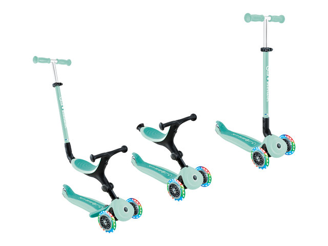 Florist Gift - Globber Go Up Active Lights 3-in-1 Foldable Scooter - Green - GLOBBERALG Photo