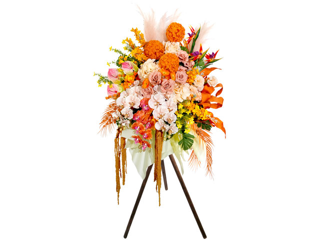 Flower Basket Stand - Opening Silk Flower Basket OF027 - VE0818A8 Photo