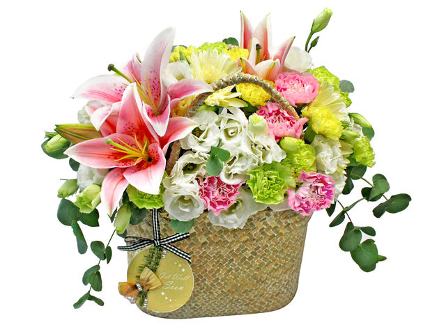 Get Well Soon Gift - Pink lily basket 01 - L0194335 Photo