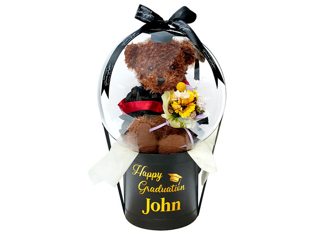 Graduation Flower n Gift - Personalized Name Graduation Bear Balloon Gift Box FB05 - GTB0601A1 Photo
