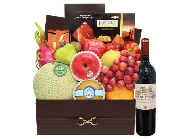 Mid-Autumn Gift Hamper - Mid Autumn Fancy Spanish Ham And Wine Fruit Hamper FH113  - M30719A2 Photo