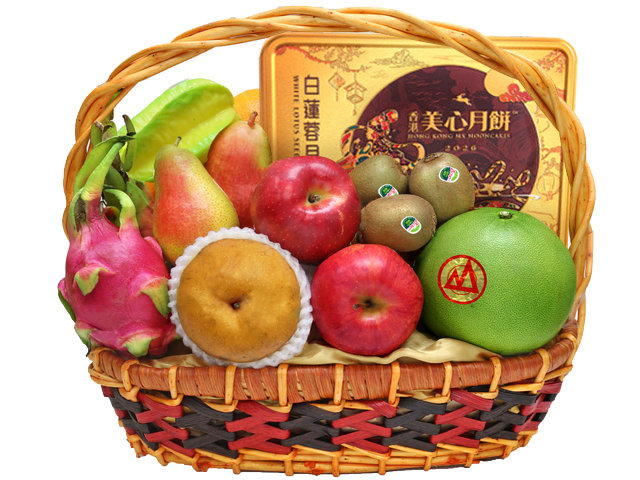 Mid-Autumn Gift Hamper - Mid Autumn Maxim's Mooncake With Fancy Fruit Hamper FH188 - L140534 Photo