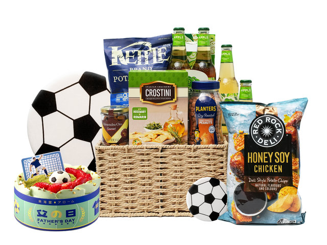 Wine n Food Hamper - Father's Day Football Cake and Gift  Set FH405 - FDG0617A2 Photo