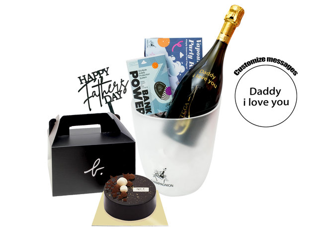 Wine n Food Hamper - Father's Day anges b cake and Gift  FH404 - FDG0616A2 Photo