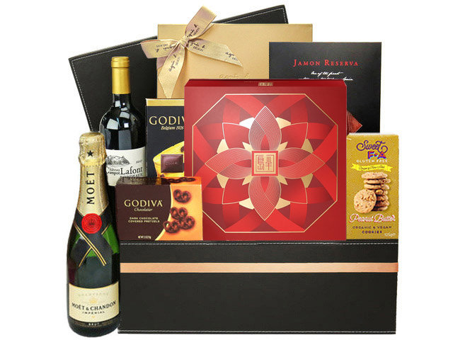 中秋果篮Hamper - 中秋半岛月饼名贵美酒礼篮 FH110 - M30720A3 Photo