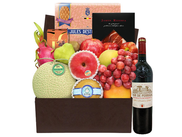 中秋果籃Hamper - 中秋優質西班牙火腿紅酒美食果籃 FH113 - M30719A2 Photo