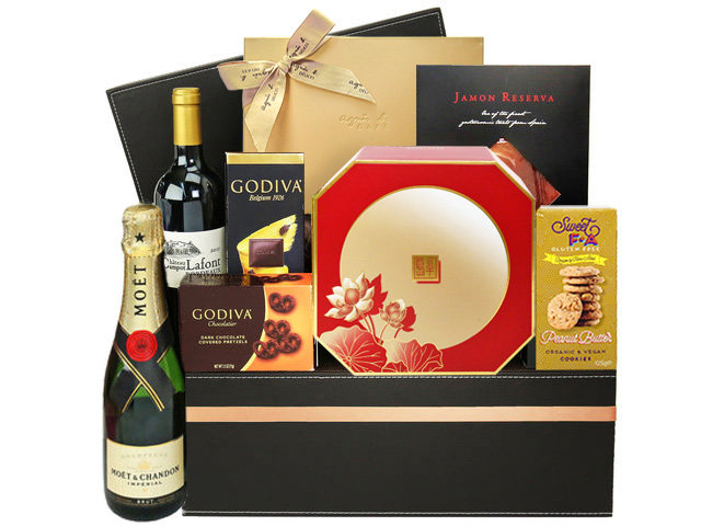中秋果籃Hamper - 中秋半島月餅名貴美酒禮籃 FH110 - M30720A3 Photo