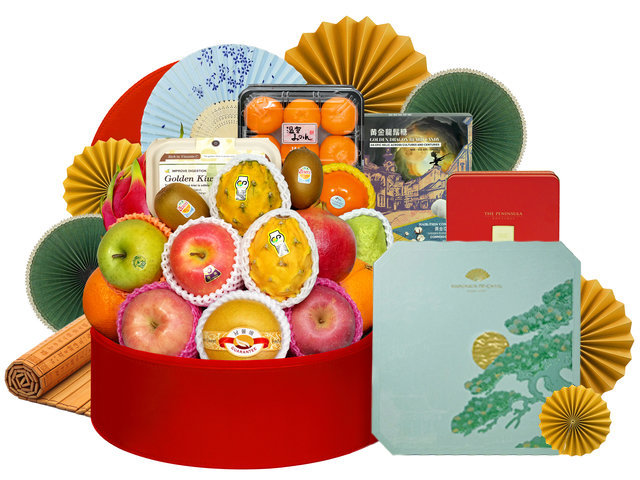 中秋果籃Hamper - 文華東方酒店迷你奶黃月餅鮮果美食禮籃 FH292 - M30716A2 Photo