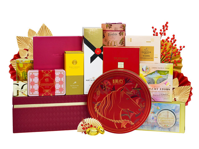 新年果篮Hamper - 一马当先豪华贺年精品美食礼篮 FH351 - CH20103A5 Photo