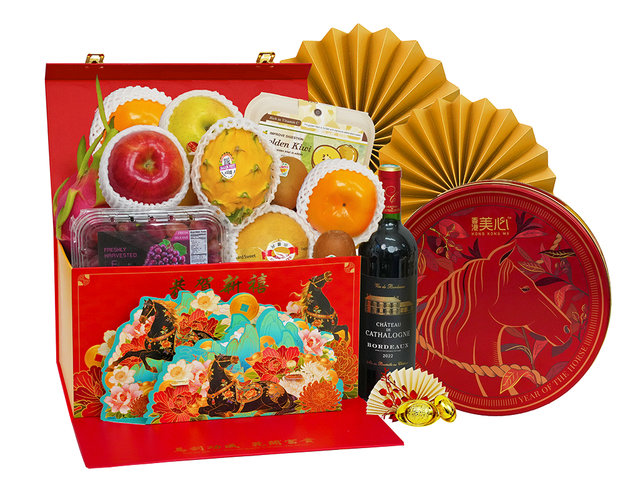 新年果篮Hamper - 贺年精选红酒美食鲜果礼篮 FH353 - CH20104B7 Photo