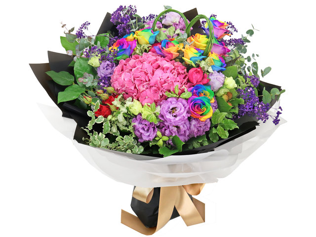 Florist Flower Bouquet - Rainbow Rose Valentine's Day RB99 - BV2S0213A2 Photo