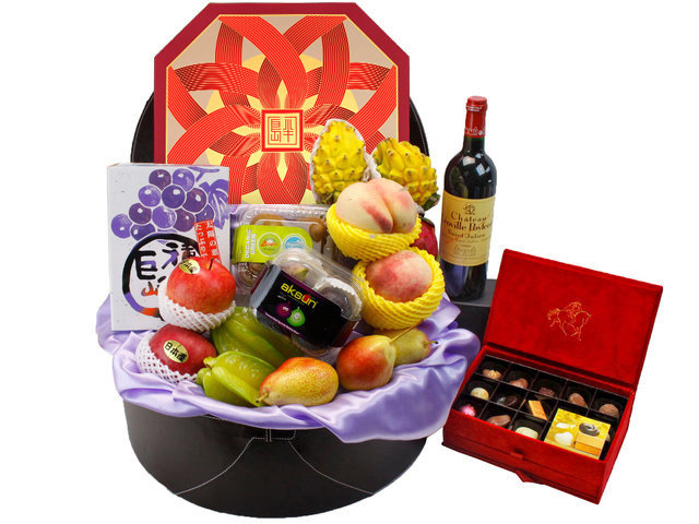 中秋果篮Hamper - 中秋半岛七星伴月月饼名贵朱古力果篮 FH185 - L90047 Photo