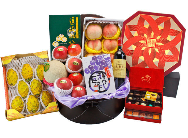 中秋果篮Hamper - 中秋半岛七星伴月月饼豪华朱古力果篮 FH186 - L90042 Photo