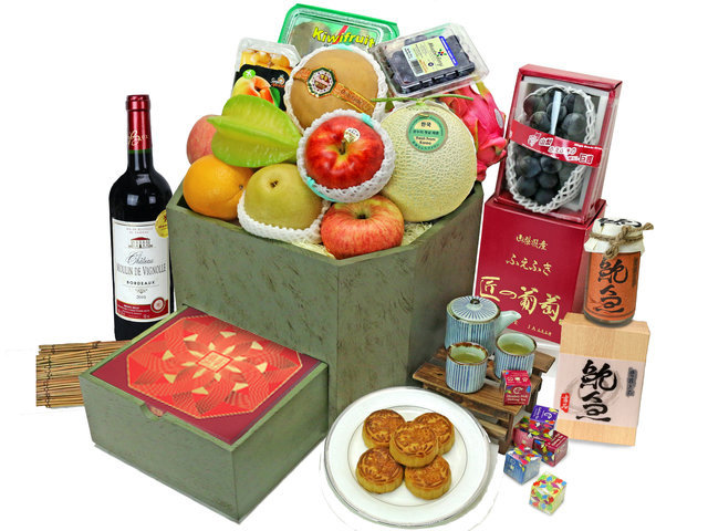 中秋果篮Hamper - 中秋节半岛月饼礼篮 M68 - L76608093 Photo