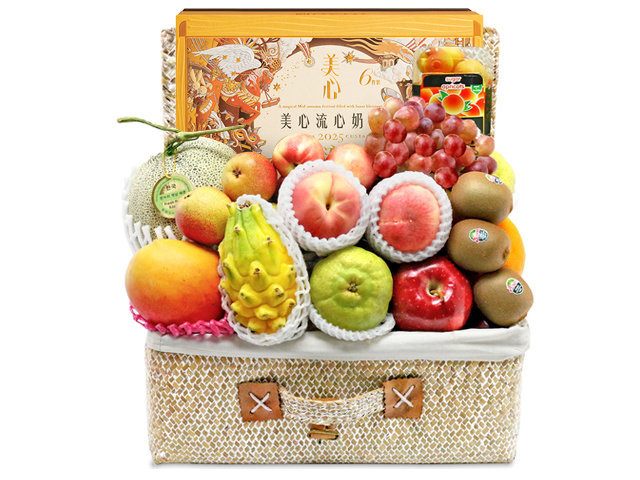 中秋果籃Hamper - 中秋美心流心奶黃月餅高級果籃 FH103 - L76601329C Photo